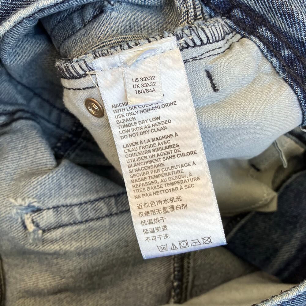 BDG Urban Outfitters Sz 33/32 Skate Fit Jeans Patchwork Baggy Jeans Mid Wash - Picture 14 of 16